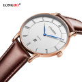 LONGBO 5015 Jiusko Analog Men's Divers Watch Quartz Movement Watch For Men Leather Classic Sport Casual Watches